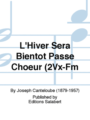 Book cover for L'Hiver Sera Bientot Passe Choeur (2Vx-Fm