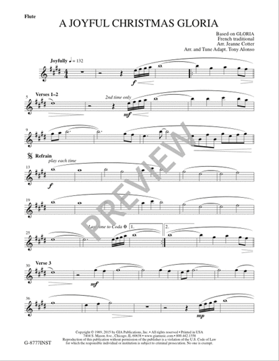 A Joyful Christmas Gloria - Instrument edition Flute scores gallery preview page 2