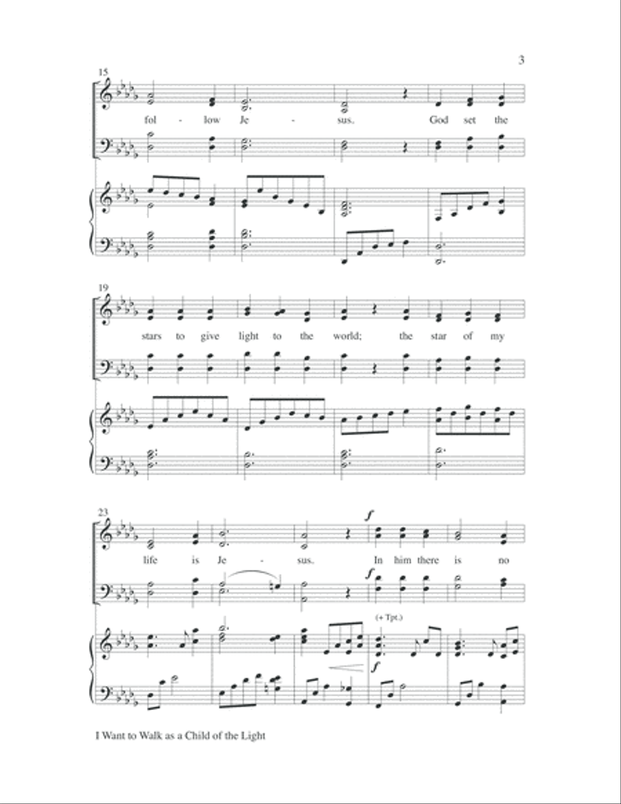 I Want to Walk as a Child of the Light Choir scores gallery preview page 3