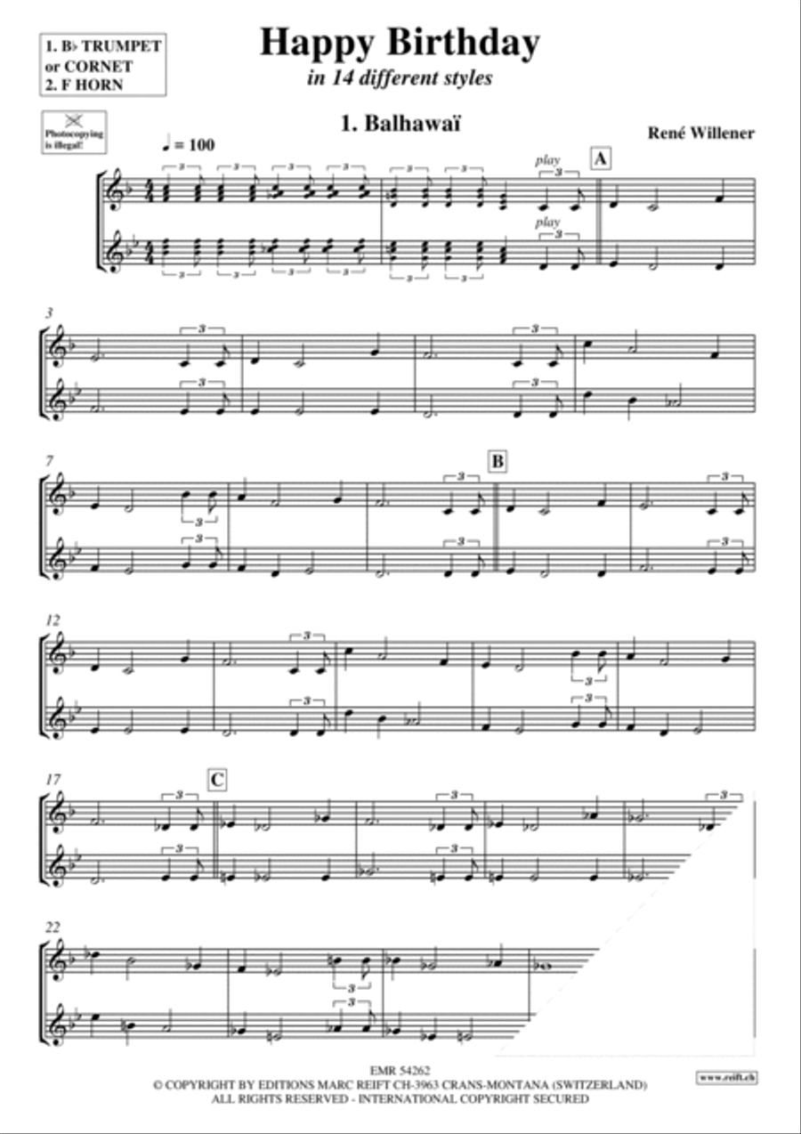 Happy Birthday Cornet - Sheet Music page 3