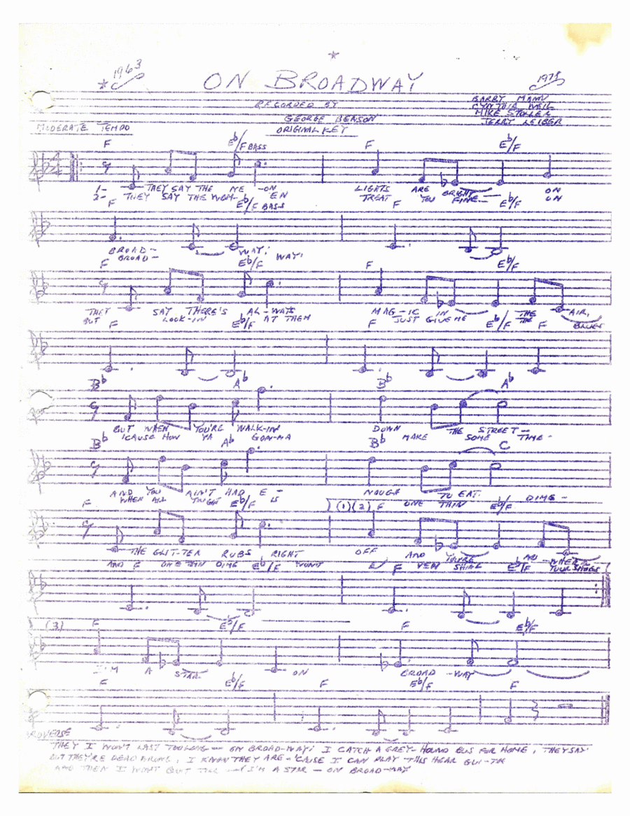 On Broadway Piano scores gallery preview page 1