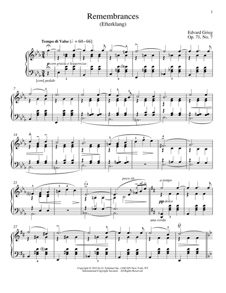 Remembrances (Efterklang), Op. 71, No. 7