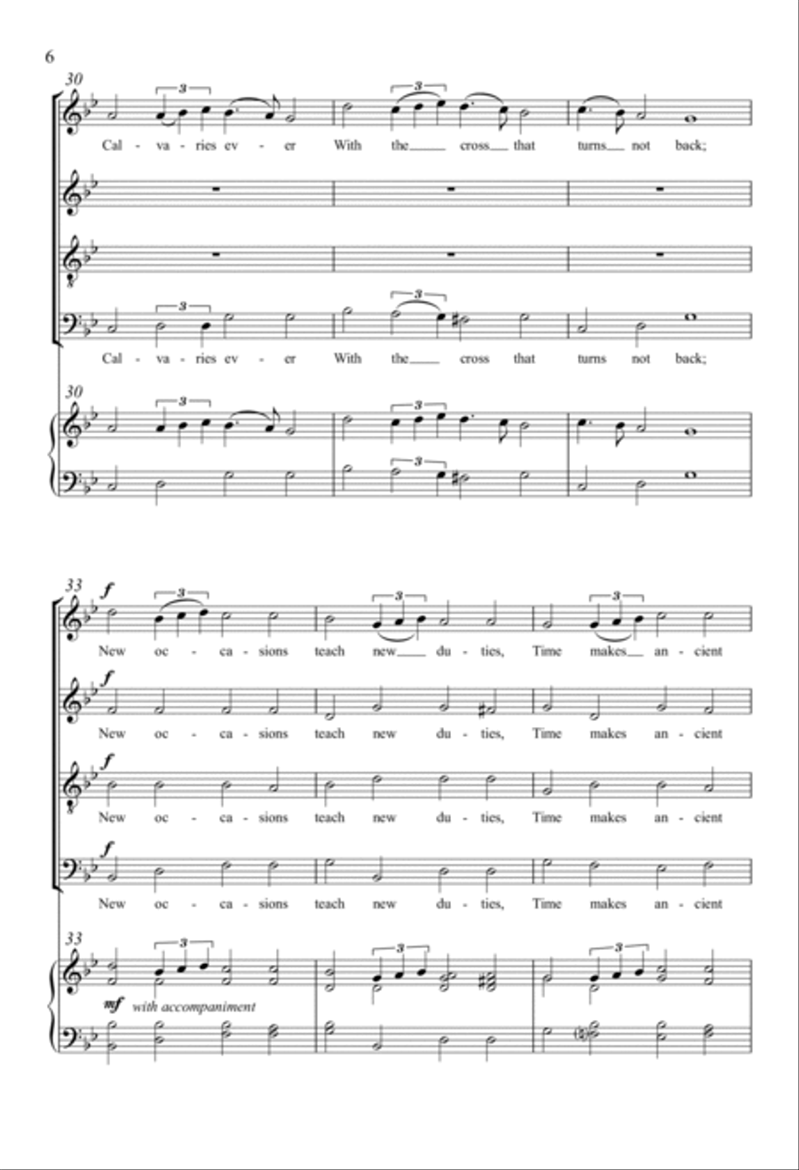 Once To Every Man And Nation 4-Part scores gallery preview page 4