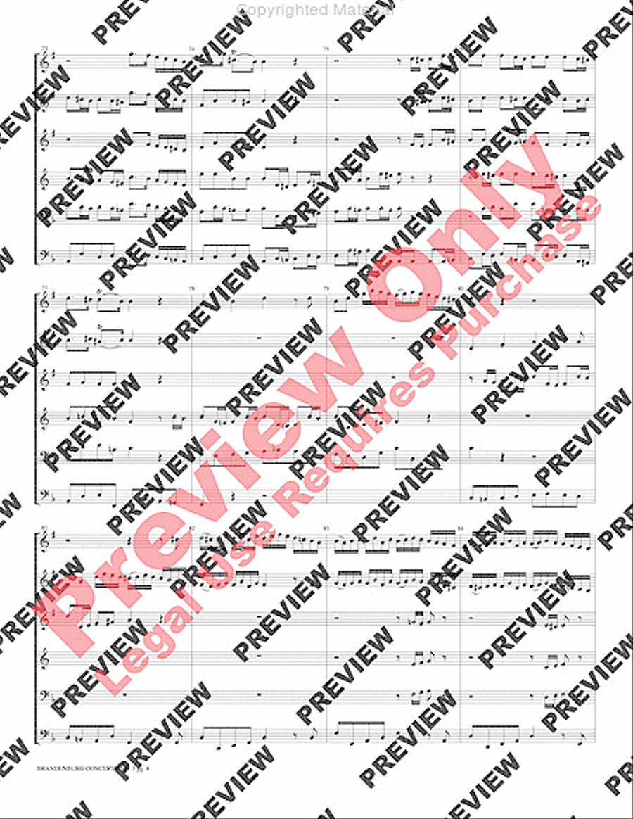 Brandenburg Concerto #3 Brass Quintet scores gallery preview page 9