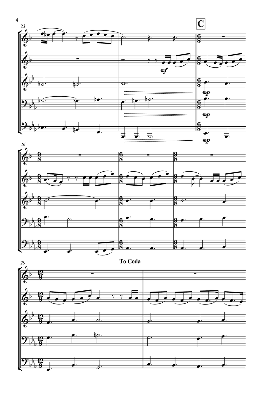 She's Always A Woman Brass Ensemble scores gallery preview page 5