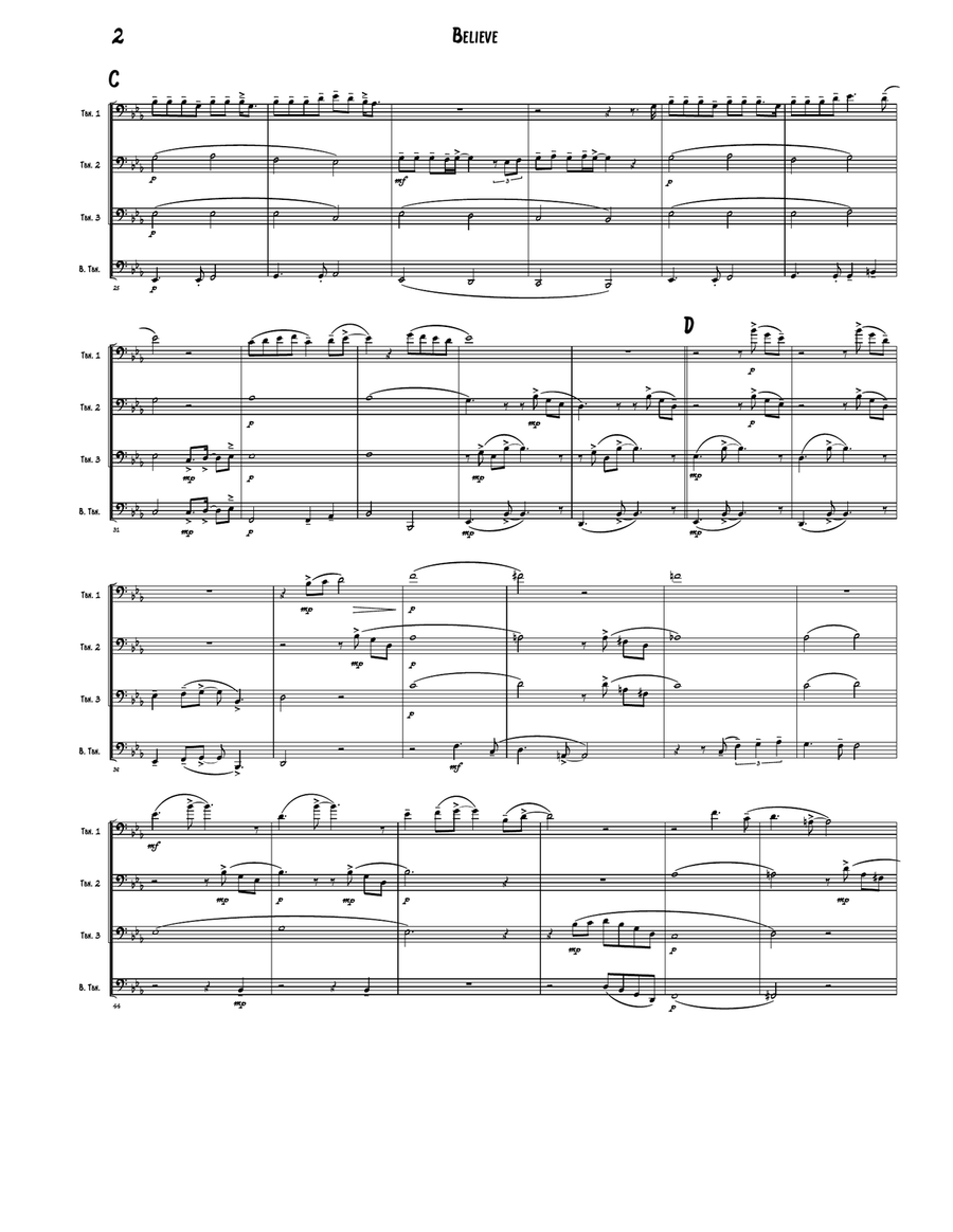 Believe Brass Quartet scores gallery preview page 2