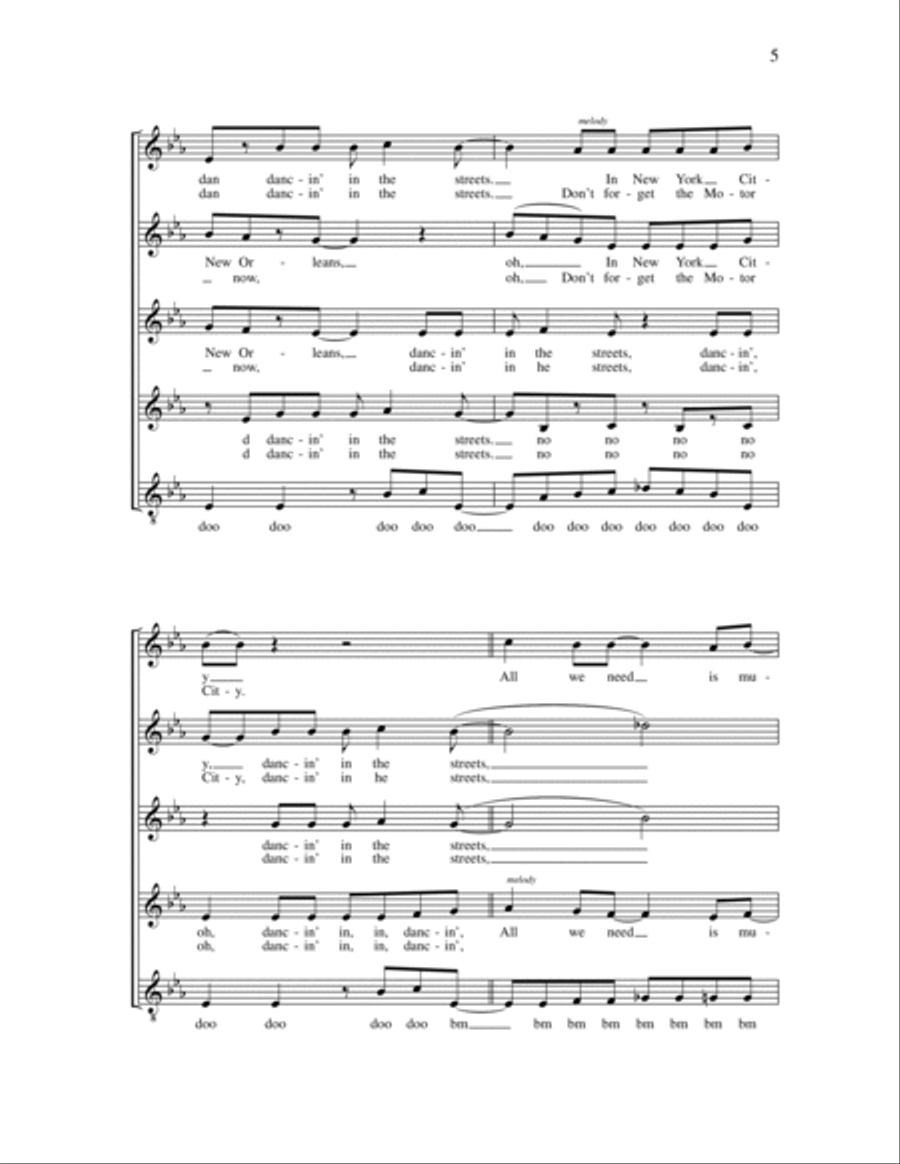 Dancing in the Streets SSAA scores gallery preview page 5