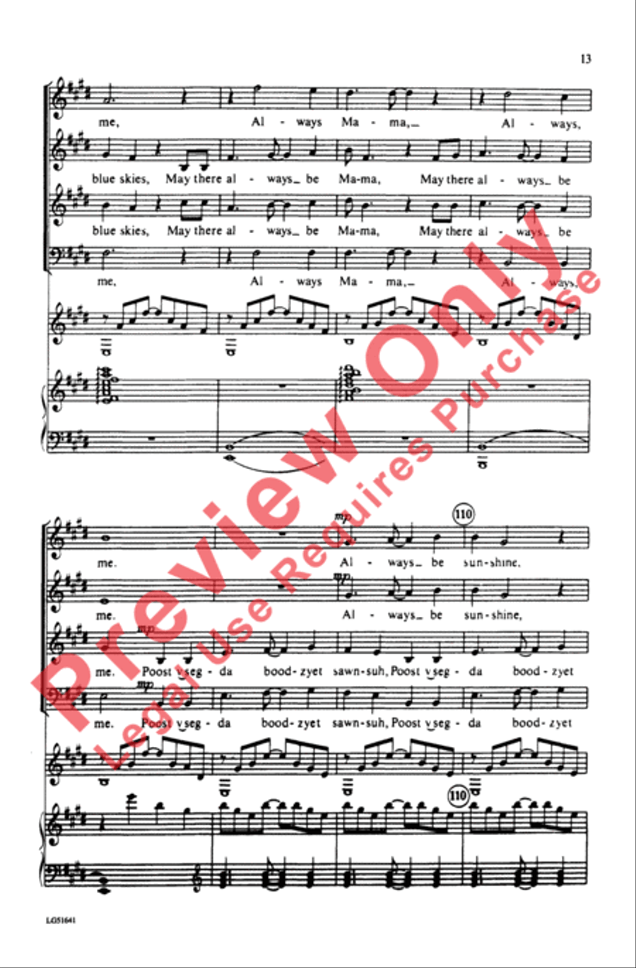 May There Always Be Sunshine 4-Part scores gallery preview page 13