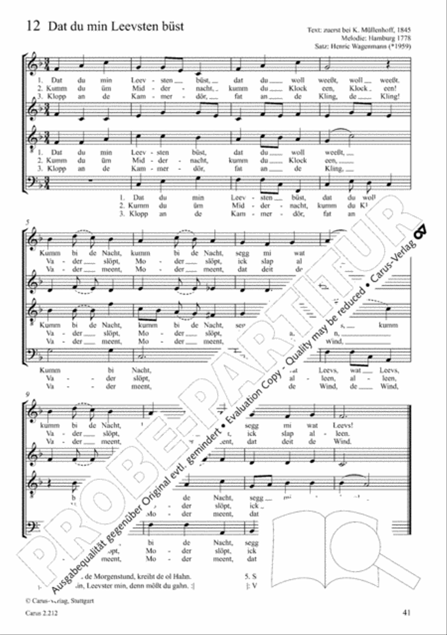 Love songs. Choral collection with CD 4-Part scores gallery preview page 33