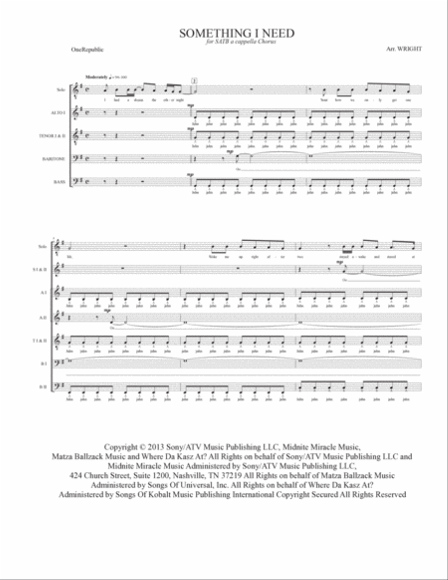 Something I Need 4-Part scores gallery preview page 2