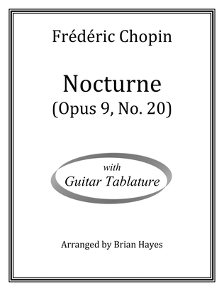 Book cover for Frederic Chopin - Nocturne (Opus 9, No. 20) (with Tablature)