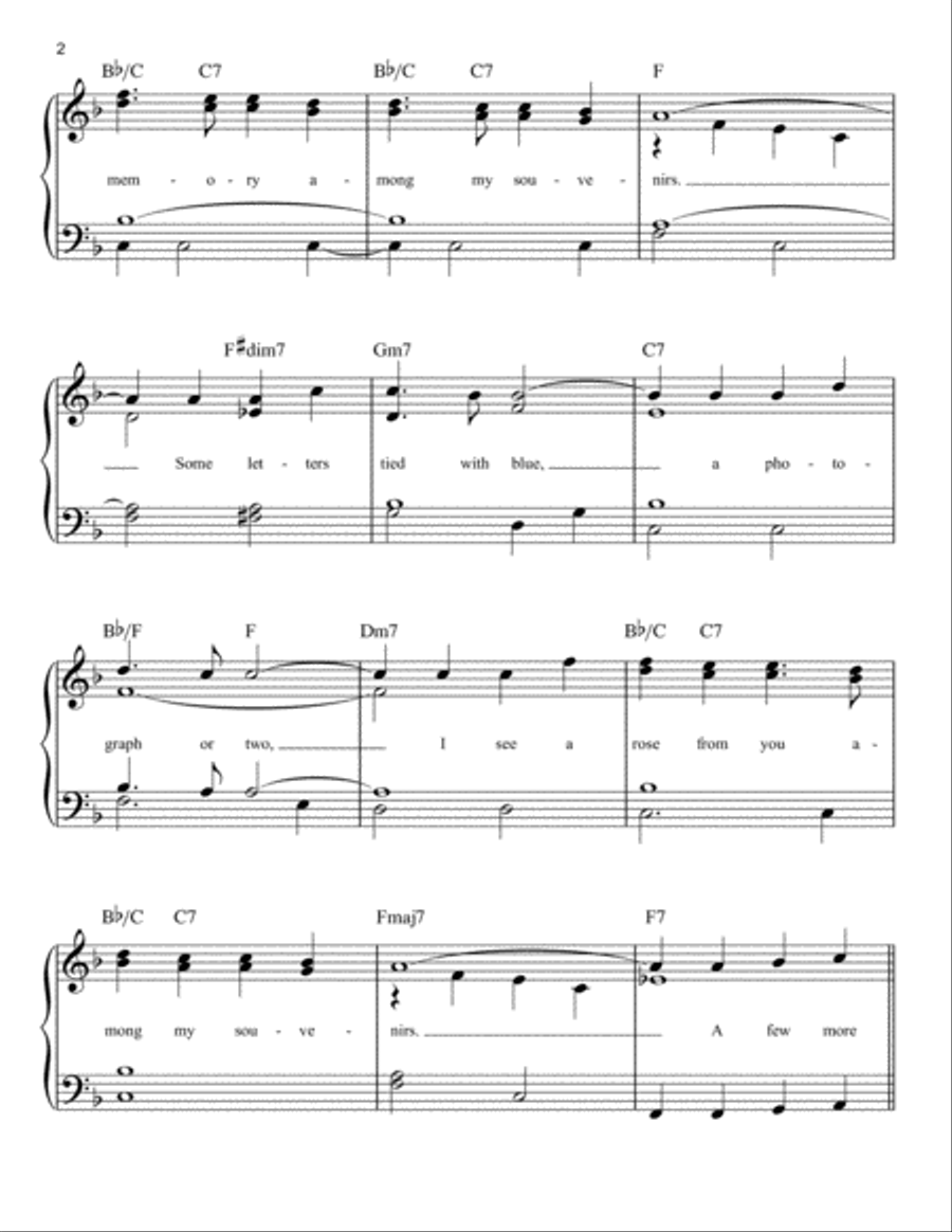 Among My Souvenirs Easy Piano scores gallery preview page 2
