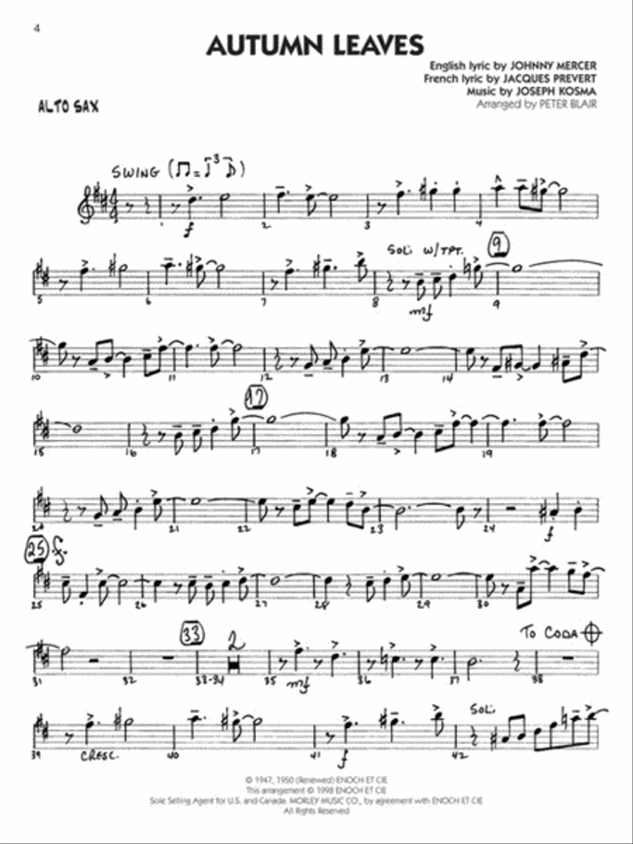 Standards - Alto Sax image number null