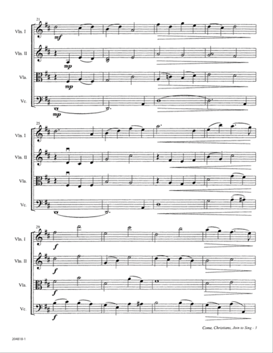 Come, Christians, Join to Sing - String Quartet String Quartet scores gallery preview page 3