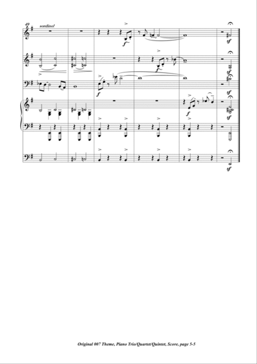 James Bond Theme Piano Trio scores gallery preview page 5