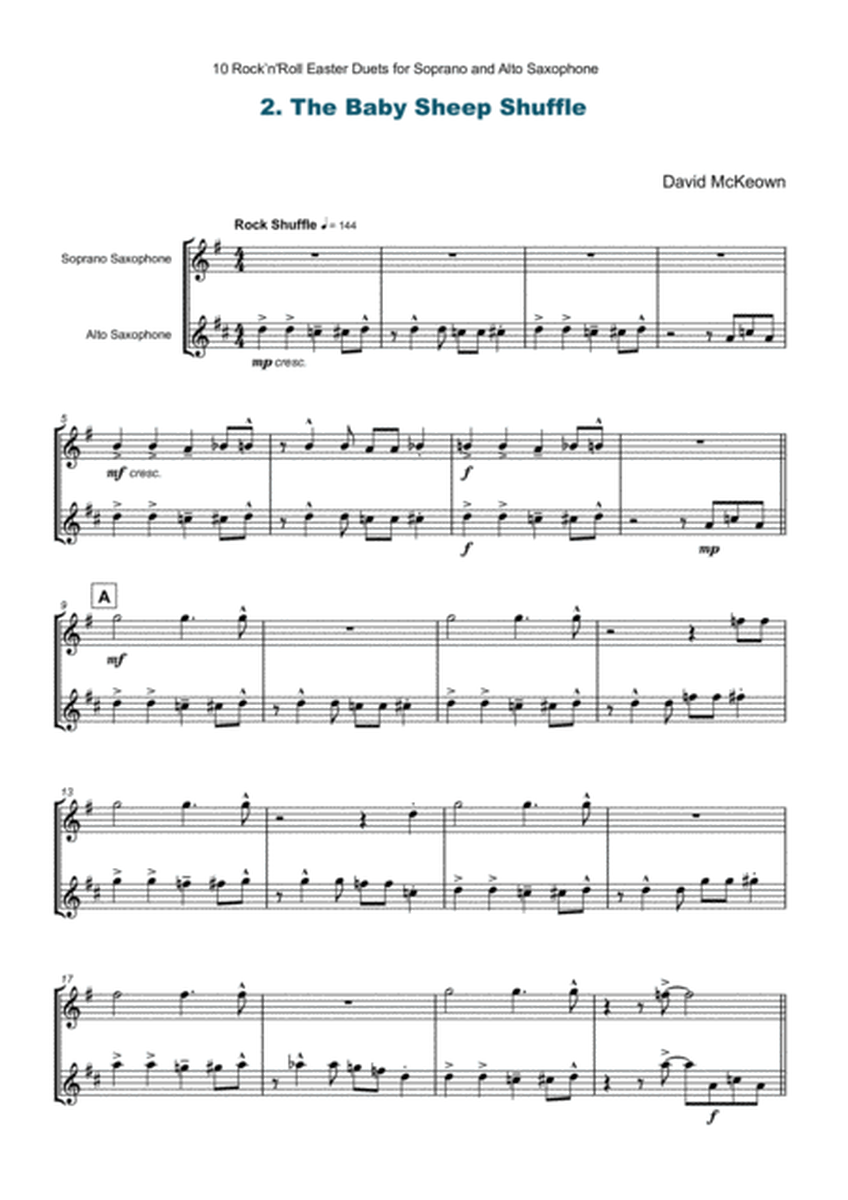 10 Easter Rock'n'Roll Duets for Soprano and Alto Saxophone Duet