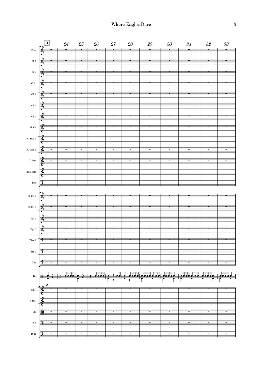 Where Eagles Dare (Theme) Full Orchestra scores gallery preview page 3