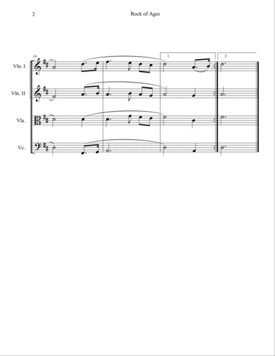 Rock of Ages (String Quartet) String Quartet scores gallery preview page 2