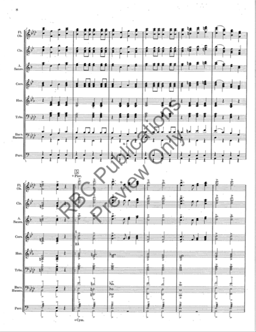 Drunken Sailor Concert Band scores gallery preview page 9