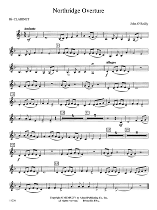 Northridge Overture: 1st B-flat Clarinet