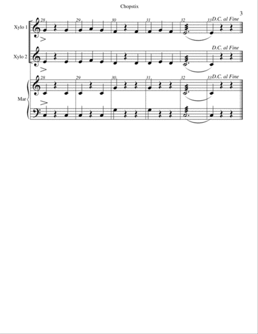 Chopstix for Keyboard Percussion Percussion Ensemble scores gallery preview page 4
