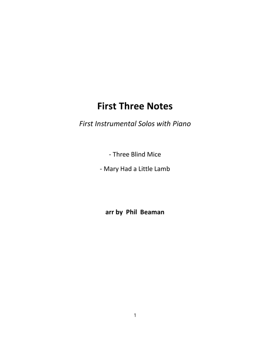 First Three Notes - Three Blind Mice - Mary Had a Little Lamb - trombone and piano image number null