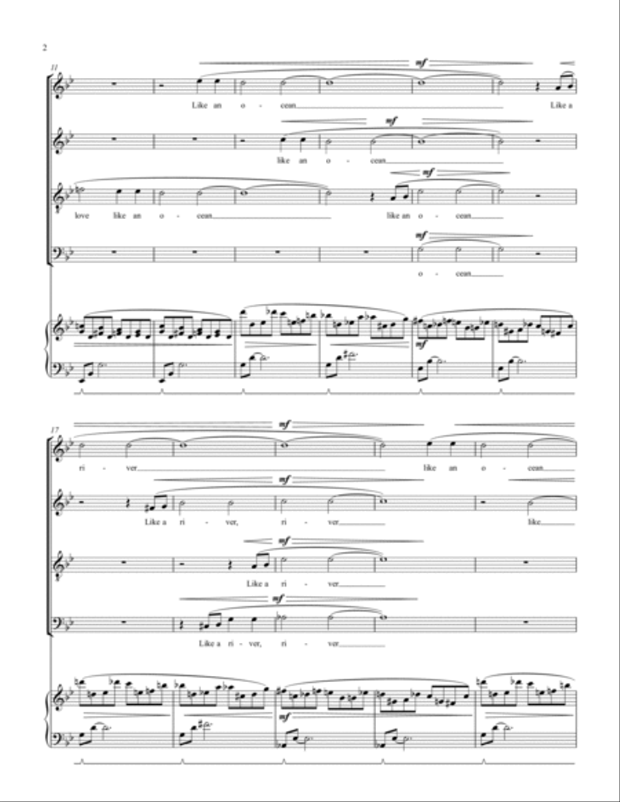 PEACE LIKE A RIVER for choir SATB with piano accompaniment 4-Part scores gallery preview page 6