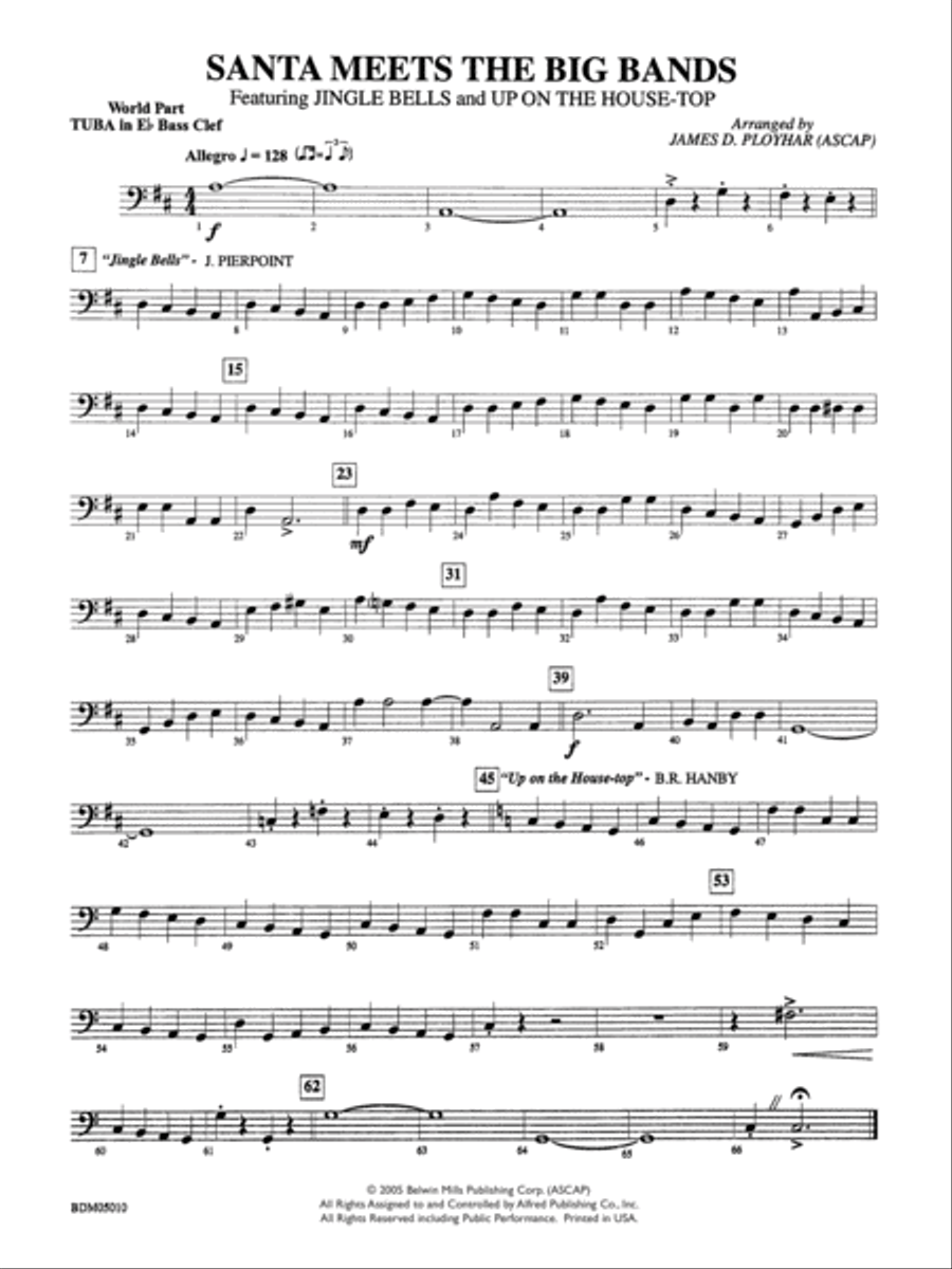 Santa Meets the Big Bands: WP E-flat Tuba B.C. Concert Band scores gallery preview page 1
