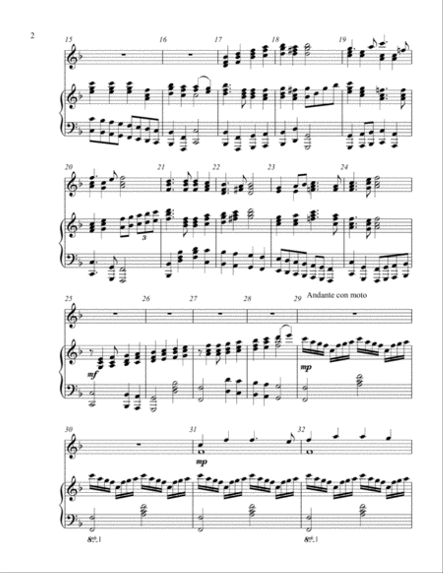 Hark! The Herald Angels Sing (2 octave handbells & piano accompaniment) 2-Octaves scores gallery preview page 3