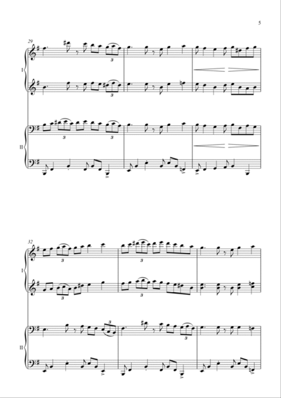 Fur Elise - Jazz Arrangement - for Piano Duet 1 Piano, 4-Hands scores gallery preview page 6