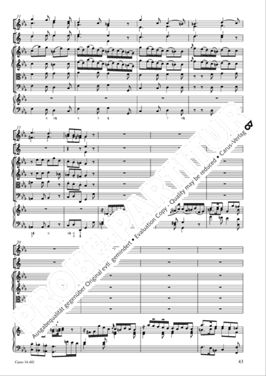Concerto grosso for cembalo or piano Horn scores gallery preview page 44