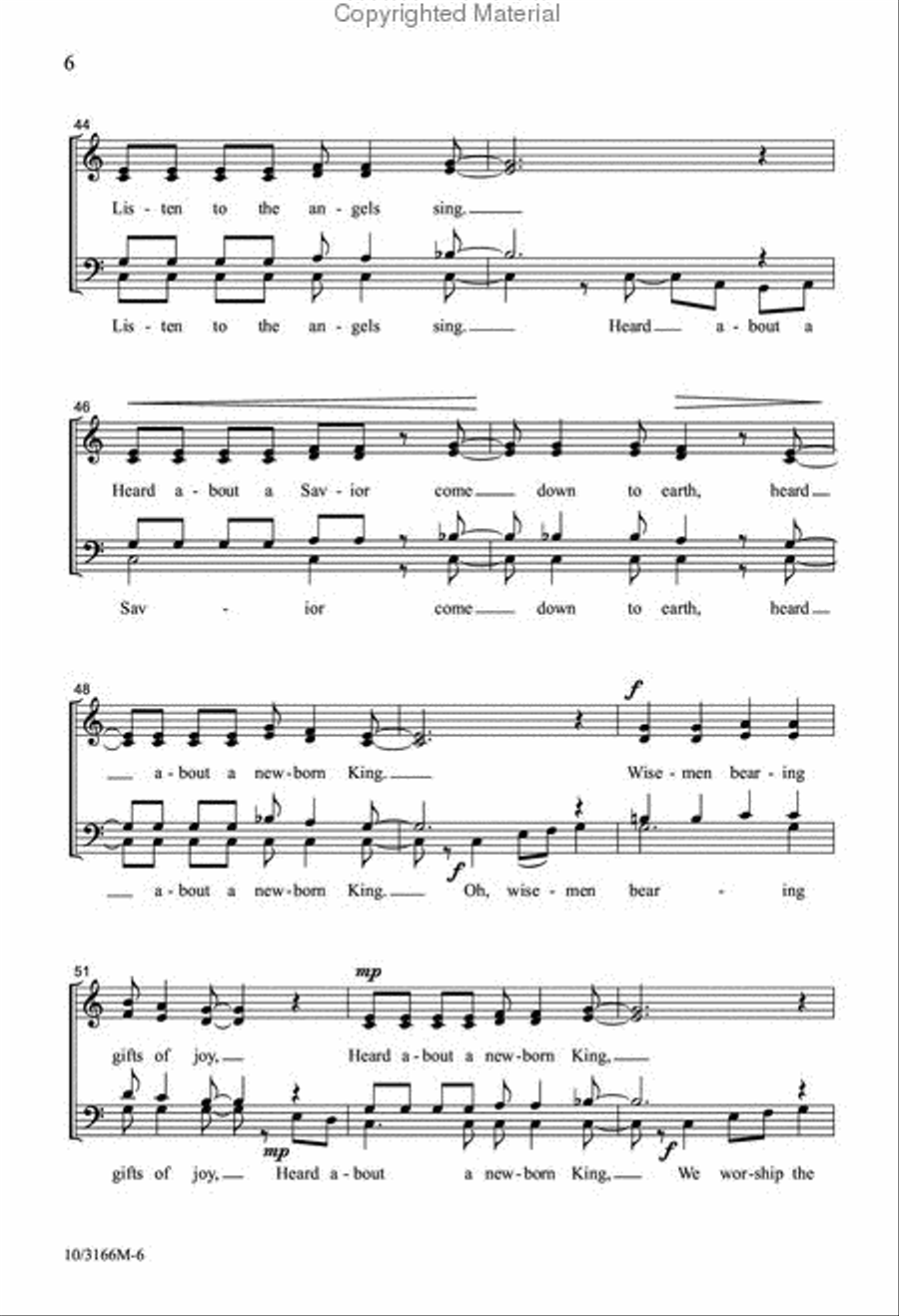 Heard About a Newborn King! 4-Part scores gallery preview page 6