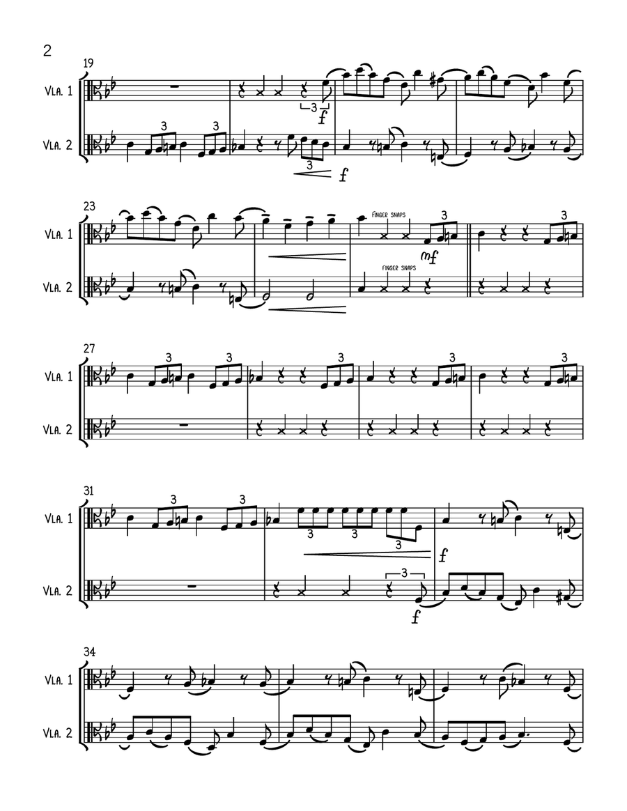 Addams Family Theme String Duet scores gallery preview page 2