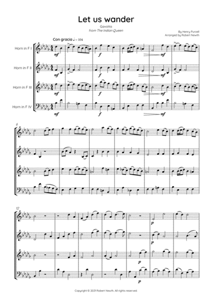 Let us wander (Purcell) for Horn Quartet image number null