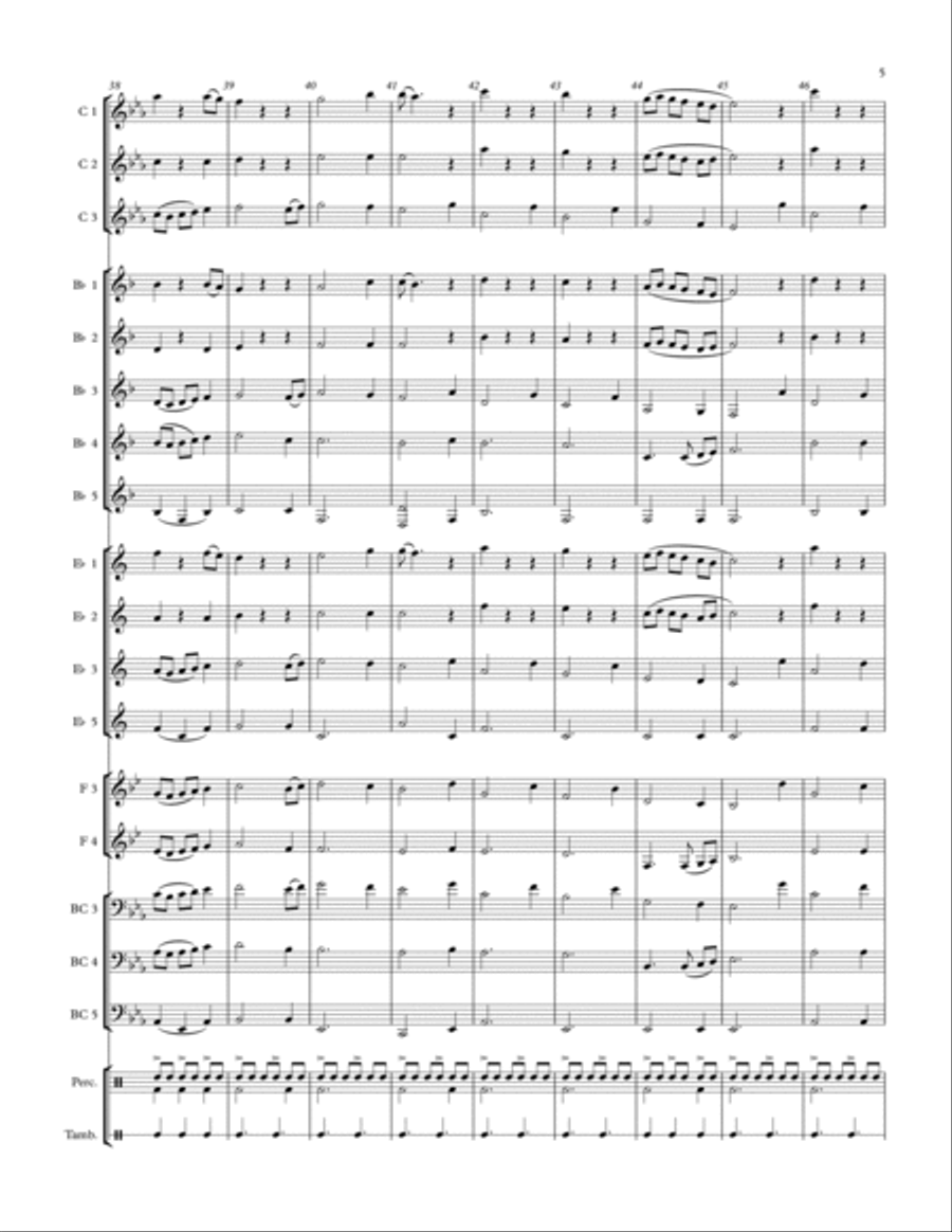 Irish Folk Tune - Sí Bheag, Sí Mhór - for adaptable quintet Concert Band scores gallery preview page 5