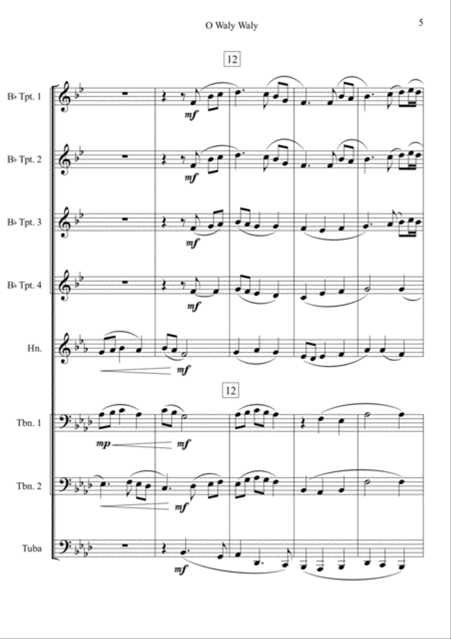 O Waly Waly Brass Ensemble scores gallery preview page 5