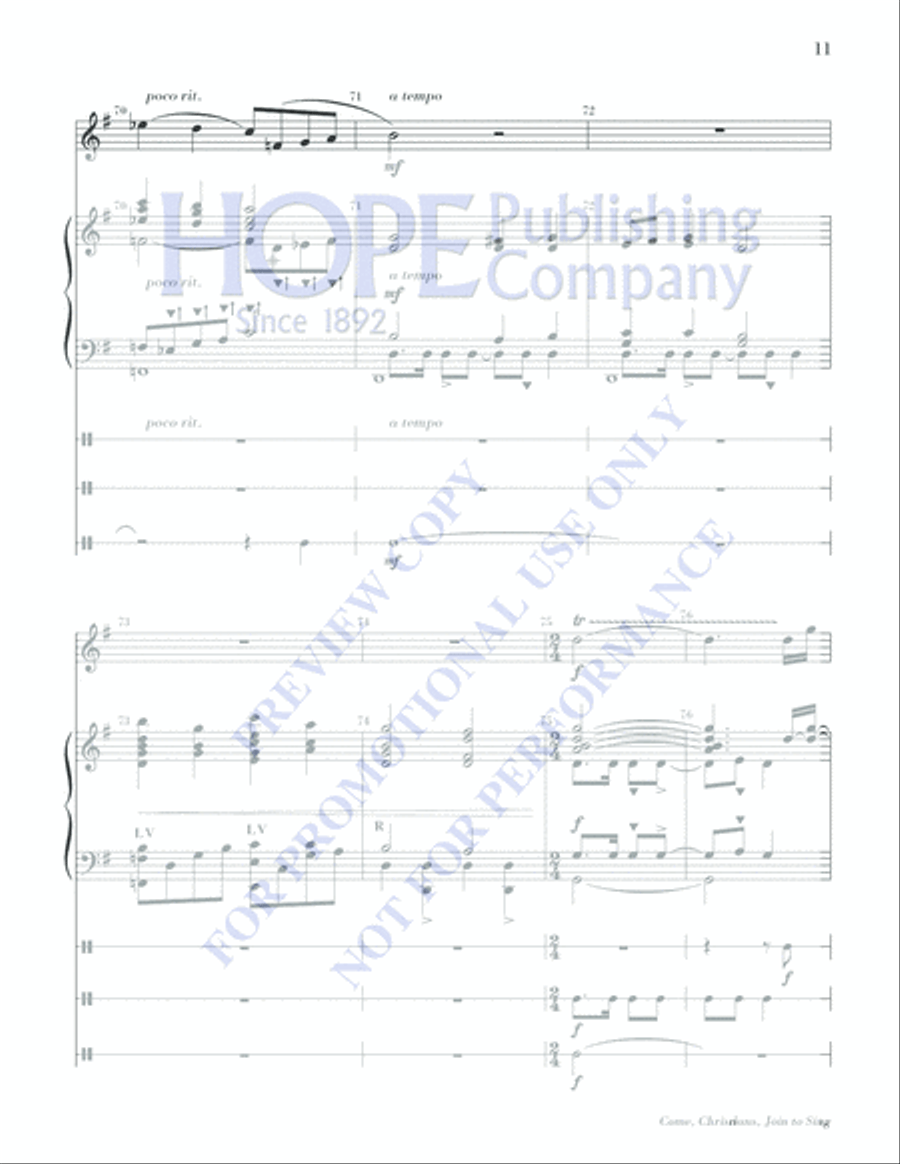 Come, Christians, Join to Sing Piano scores gallery preview page 11