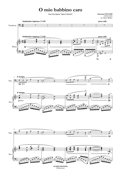 Puccini: O Mio Babbino Caro (for Trombone and Piano) image number null