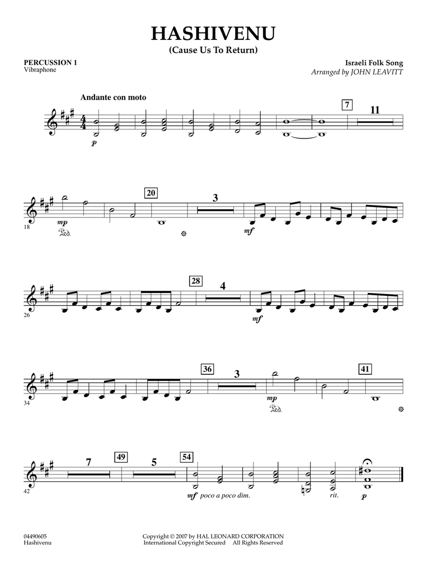 Hashivenu (Cause Us to Return) - Percussion 2 Orchestra scores gallery preview page 1
