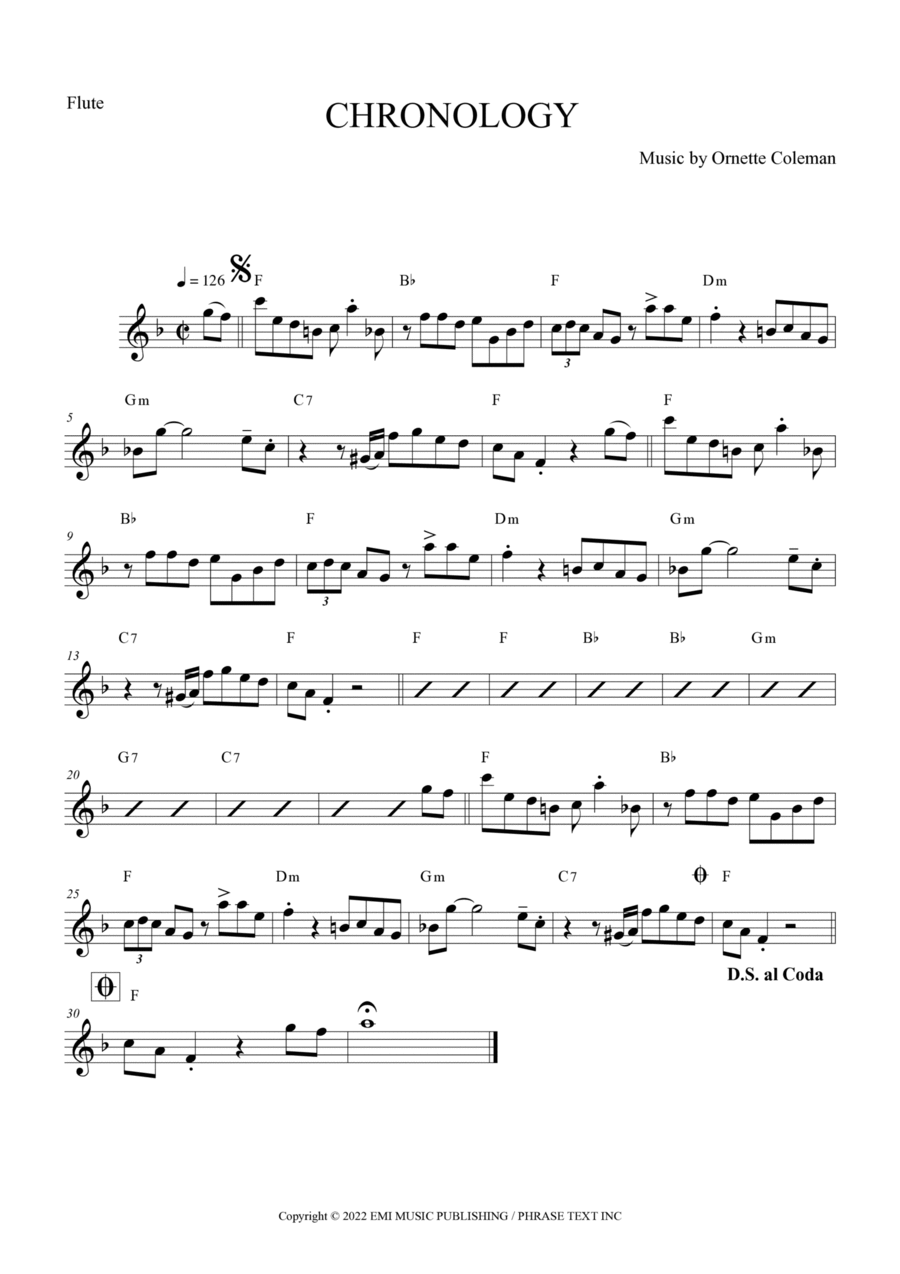 Chronology Flute Solo scores gallery preview page 1