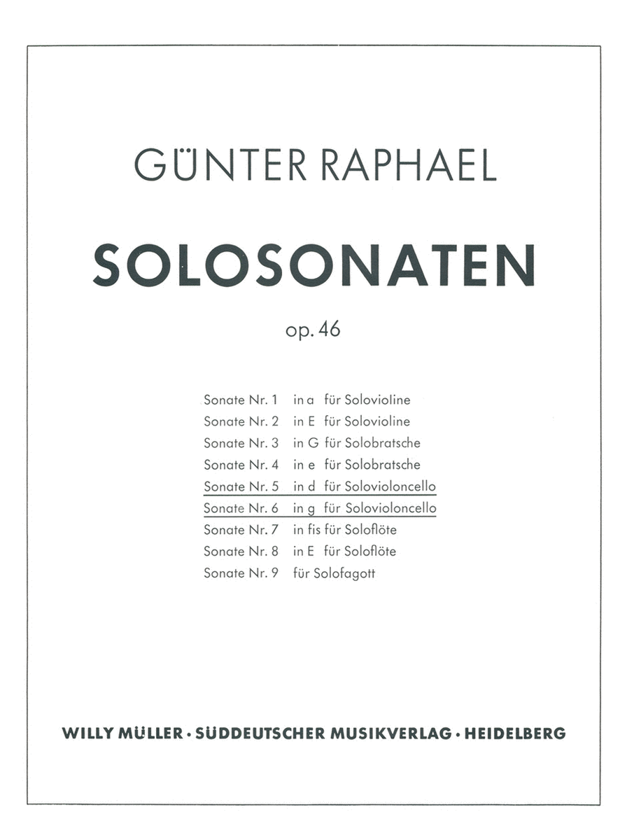 Zwei Solosonaten (1946) d minor, g minor, Op. 46,5/46,6