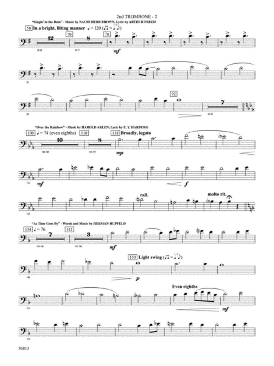 Salute to the Cinema: 2nd Trombone Concert Band scores gallery preview page 2