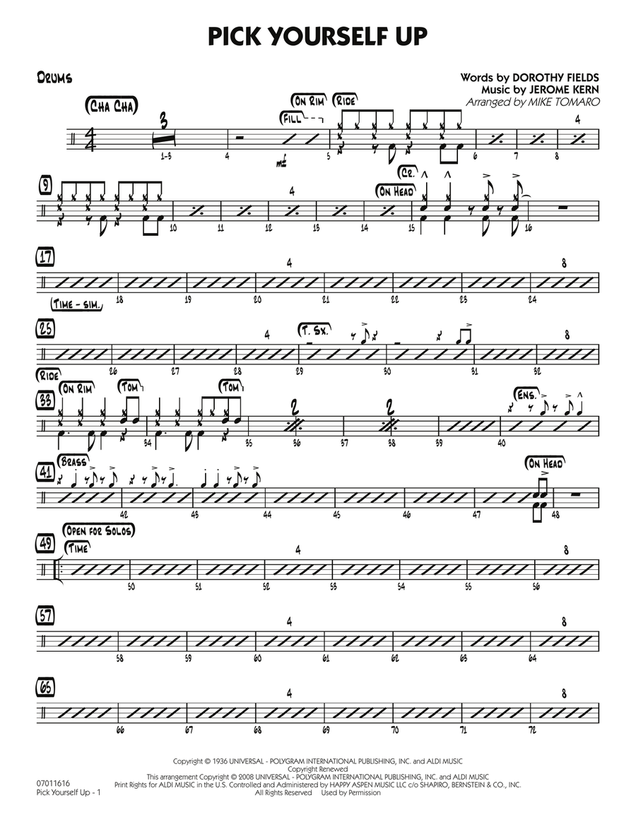 Pick Yourself Up - Drums Jazz Ensemble scores gallery preview page 1