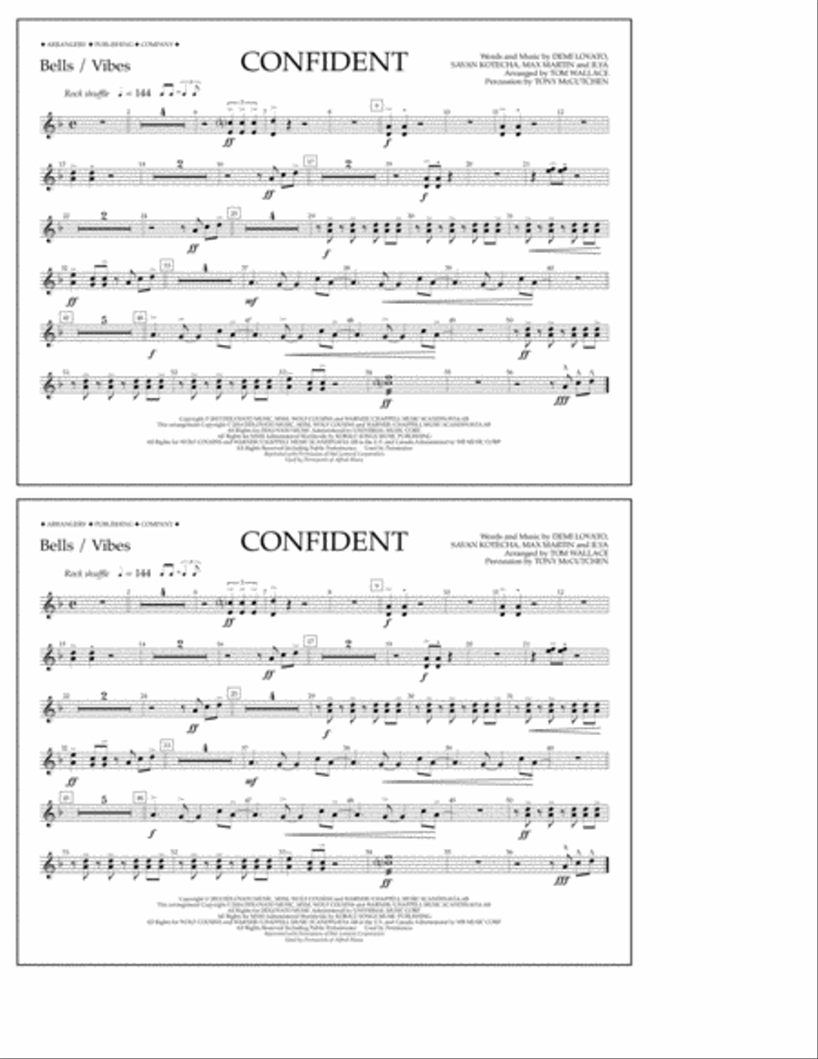 Confident - Bells/Vibes Marching Band scores gallery preview page 1