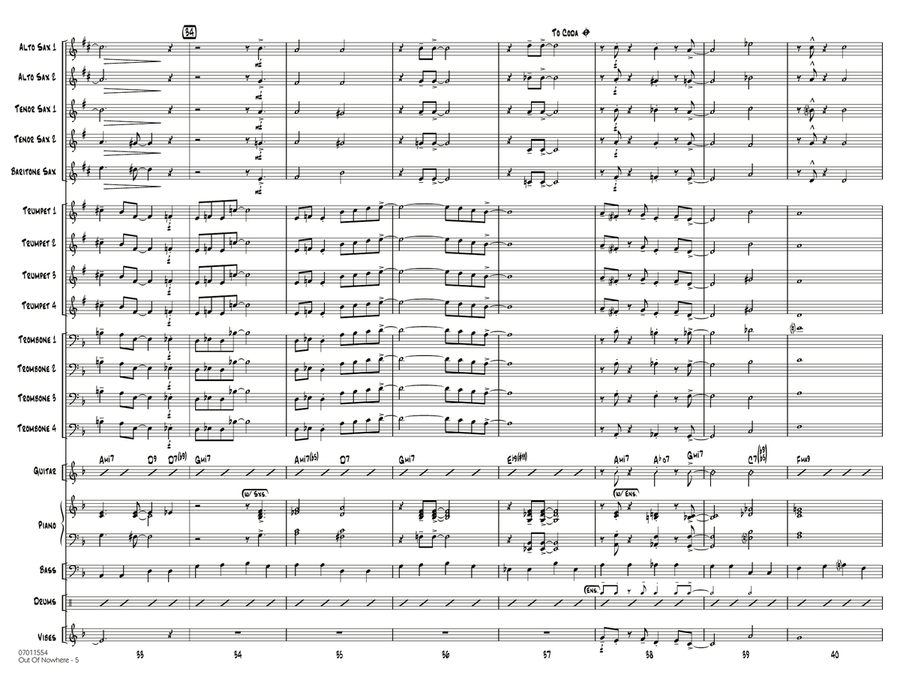 Out of Nowhere - Full Score Jazz Ensemble scores gallery preview page 5