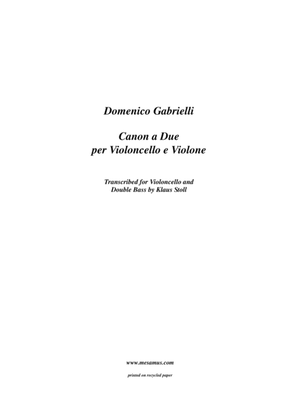 Book cover for Domenico Gabrielli, (1659-1690) Canon a due transcribed and edited by Klaus Stoll