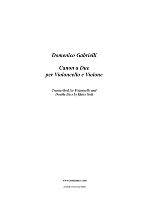 Domenico Gabrielli, (1659-1690) Canon a due transcribed and edited by Klaus Stoll