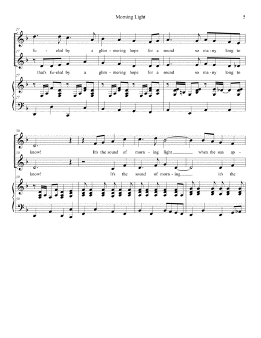 Morning Light 2-Part scores gallery preview page 5