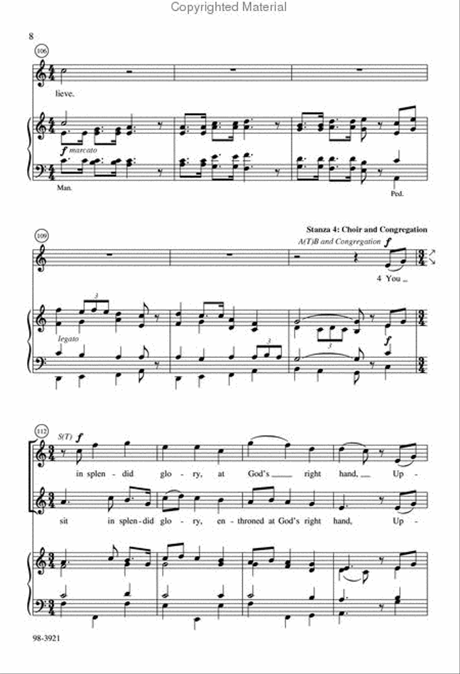 We Praise You and Acknowledge You, O God (Bender) 4-Part scores gallery preview page 5