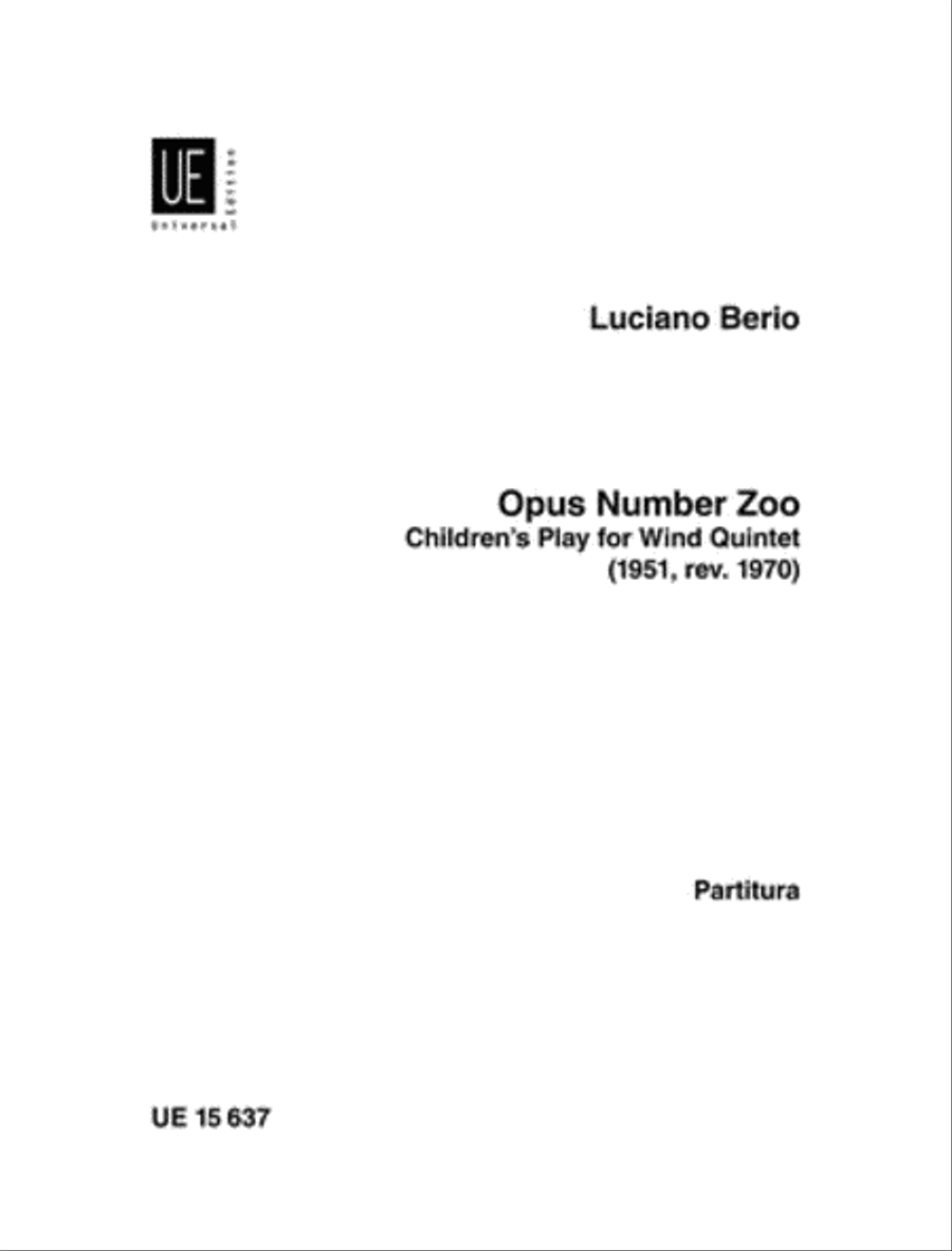 Opus Number Zoo, Woodwind Quintet Score Woodwind Quintet scores gallery preview page 1